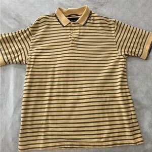 Striped Yellow and Black Men's Polo Shirt